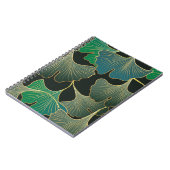 Carnet Ginkgo or luxueux, art vintage. (Côté gauche)