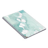 Carnet Ginkgo sur Dusty Turquoise - Blanc (Côté Droit)
