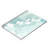 Carnet Ginkgo sur Dusty Turquoise - Blanc (Côté gauche)