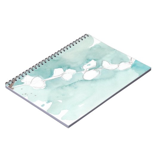 Carnet Ginkgo sur Dusty Turquoise - Blanc (Côté gauche)