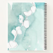Carnet Ginkgo sur Dusty Turquoise - Blanc (Dos)