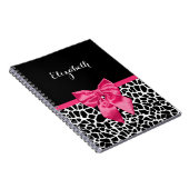 Carnet Girafe à l'impression arc rose chaud Nom (Côté Droit)