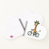 Carnet Girafe à vélo – Dessin au crayon (Intérieur)