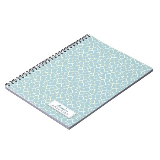 Carnet Girafe Animal Motif Custom Notebook (bleu bébé) (Côté gauche)