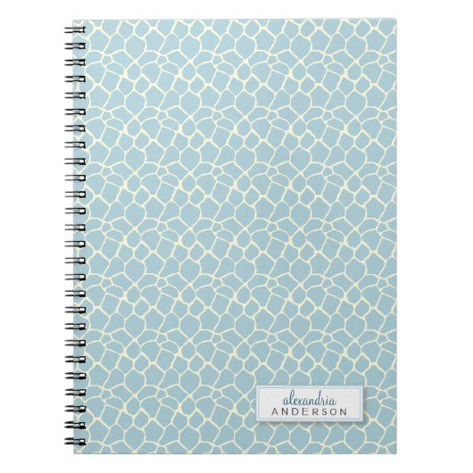 Carnet Girafe Animal Motif Custom Notebook (bleu bébé) (Devant)