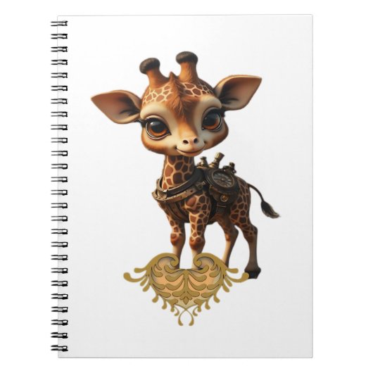 Carnet Girafe bébé en steampunk-dessin de style classique (Devant)