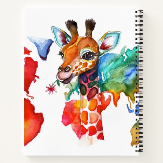 Carnet girafe colorée (Dos)