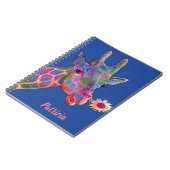 Carnet Girafe colorée avec fleur (Côté gauche)