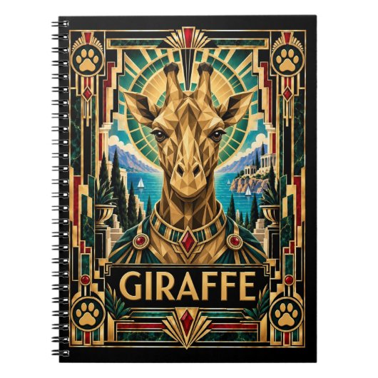 Carnet Girafe, faune Art déco (Devant)