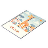 Carnet Girafe Mignonne Fantaisiste dans la Savane (Côté gauche)