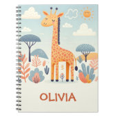 Carnet Girafe Mignonne Fantaisiste dans la Savane (Devant)