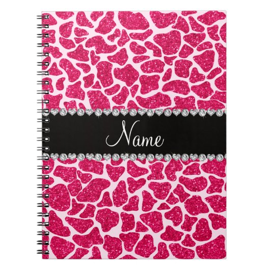 Carnet Girafe rose nommée faite sur commande de parties (Devant)