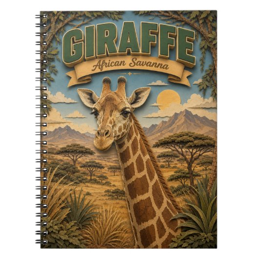 Carnet Girafe Savane Africaine POPCUT (Devant)