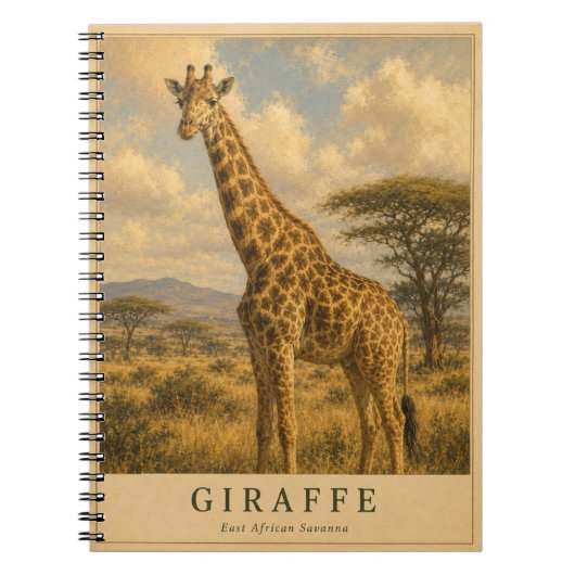 Carnet Girafe Savane d'Afrique de l'Est VINTAGE (Devant)