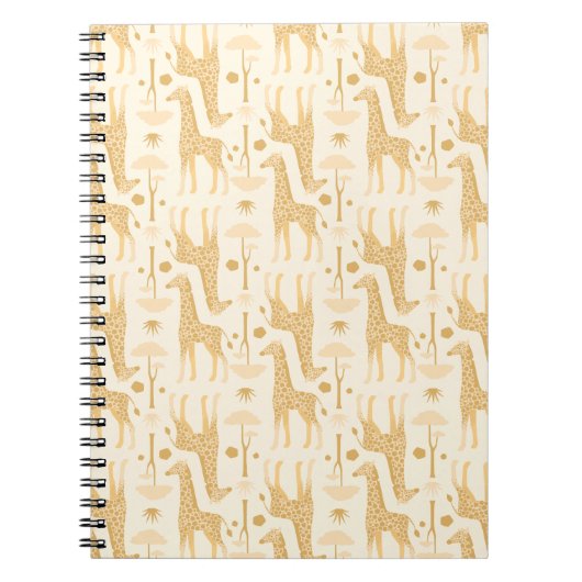 Carnet Girafes dans la savane en jaune (Devant)