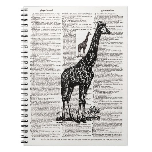 Carnet Giraffe Dictionnaire Art (Devant)