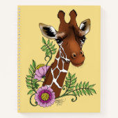 Carnet Giraffe Fleurs de Portrait Jaunes (Devant)