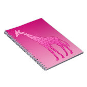 Carnet Giraffe géométrique moderne, Fuchsia et rose clair (Côté Droit)