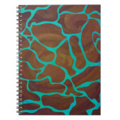 Carnet Giraffe Impression Brown et Turquoise (Devant)