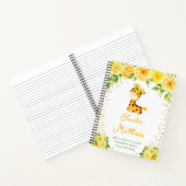 Carnet Giraffe Jaune Statistiques de naissance Florale (Intérieur)