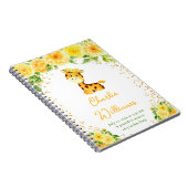 Carnet Giraffe Jaune Statistiques de naissance Florale (Côté Droit)