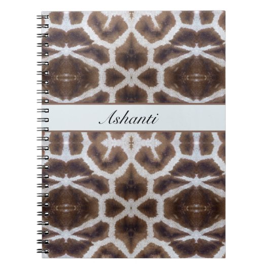 Carnet Giraffe motif style safari personnalisable (Devant)