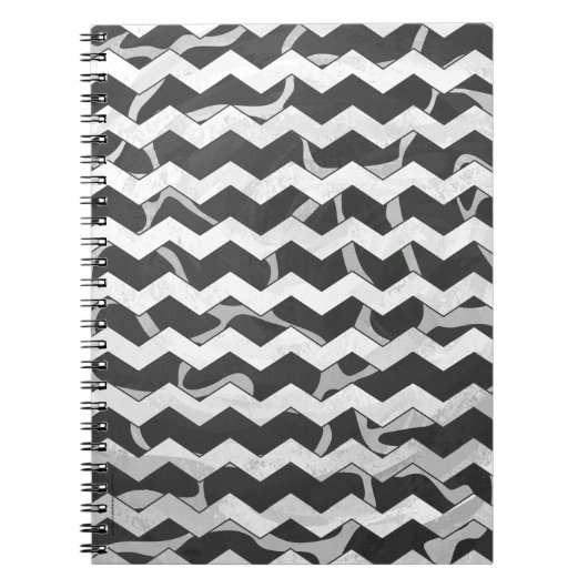 Carnet Giraffe noir et gris Chevron Motif (Devant)