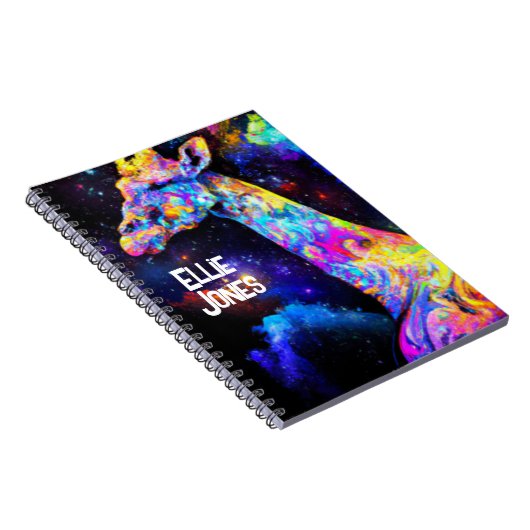 Carnet Giraffe psychédélique nom modifiable (Côté Droit)