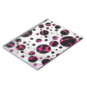 Carnet Giraffe rose chaude et noire