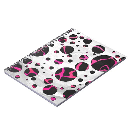 Carnet Giraffe rose chaude et noire (Côté gauche)