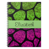 Carnet Giraffe Verte, Giraffe Rose, Parties scintillant,  (Devant)