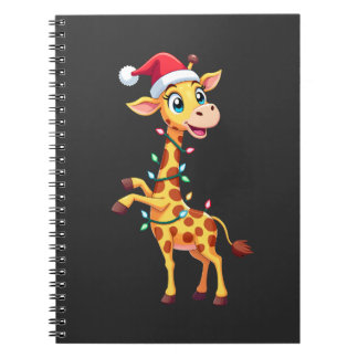 Carnet Giraffe Xmas Lighting Funny Santa Giraffe Christma