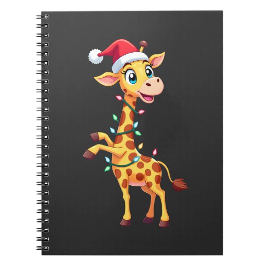 Carnet Giraffe Xmas Lighting Funny Santa Giraffe Christma (Devant)