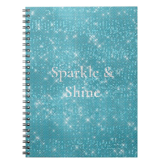 Carnet Girl Aqua Blue Glitzy Sparkle (Devant)