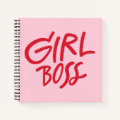 Carnet Girl Boss Bold Typography Red & Pink Feminine (Devant)