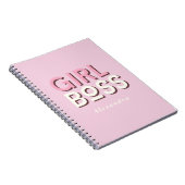 Carnet Girl Boss Retro Minimal Pink Notebook (Côté Droit)
