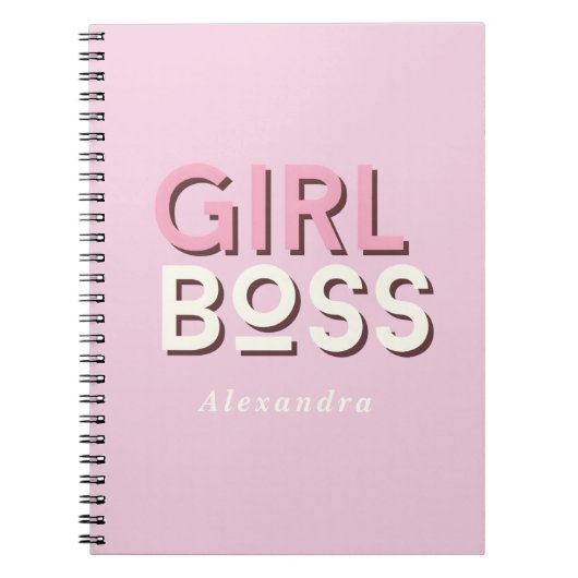Carnet Girl Boss Retro Minimal Pink Notebook (Devant)