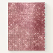 Carnet Girl Dusty Rose Gold Sparkle Monogramme Nom (Dos)