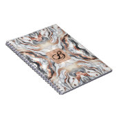 Carnet Girl Glam Rose Gold Argent & Marbre blanc (Côté Droit)