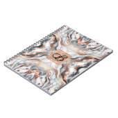 Carnet Girl Glam Rose Gold Argent & Marbre blanc (Côté gauche)