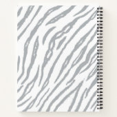 Carnet Girl Grey Tiger Stripes Poster de animal Avec Nom (Dos)