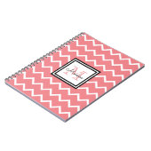 Carnet Girl Pastel Nom rouge Monogram Chevron (Côté gauche)