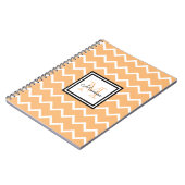 Carnet Girl Pastel Orange Nom Monogram Chevron (Côté gauche)