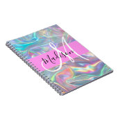 Carnet Girl Rainbow Holographic Iridescente Monogramme No (Côté Droit)