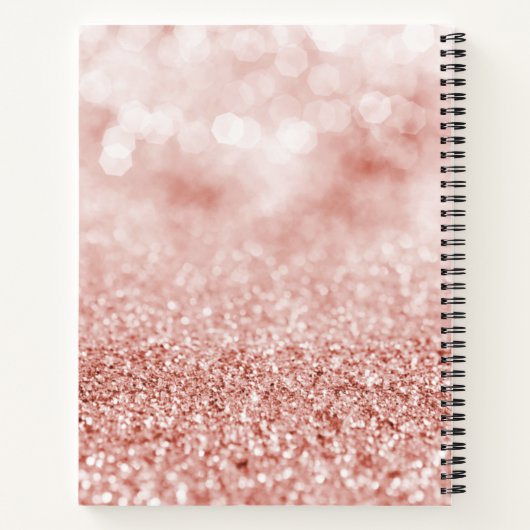 Carnet Girl Rose Parties scintillant or Bokeh Luxe Monogr (Dos)