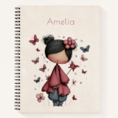 Carnet Girl with Magic Wand and Butterflies (Devant)