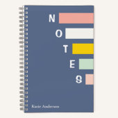 Carnet Girls Blue Monogrammed Full Name Notes (Recto)