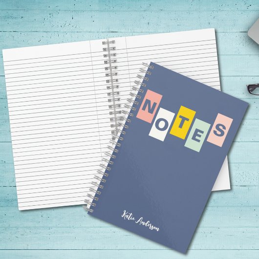 Carnet Girls Blue Monogrammed Full Name Notes