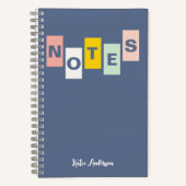 Carnet Girls Blue Monogrammed Full Name Notes (Recto)