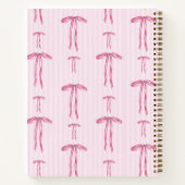 Carnet Girls Coquette Pink Bow Nom du monogramme (Dos)